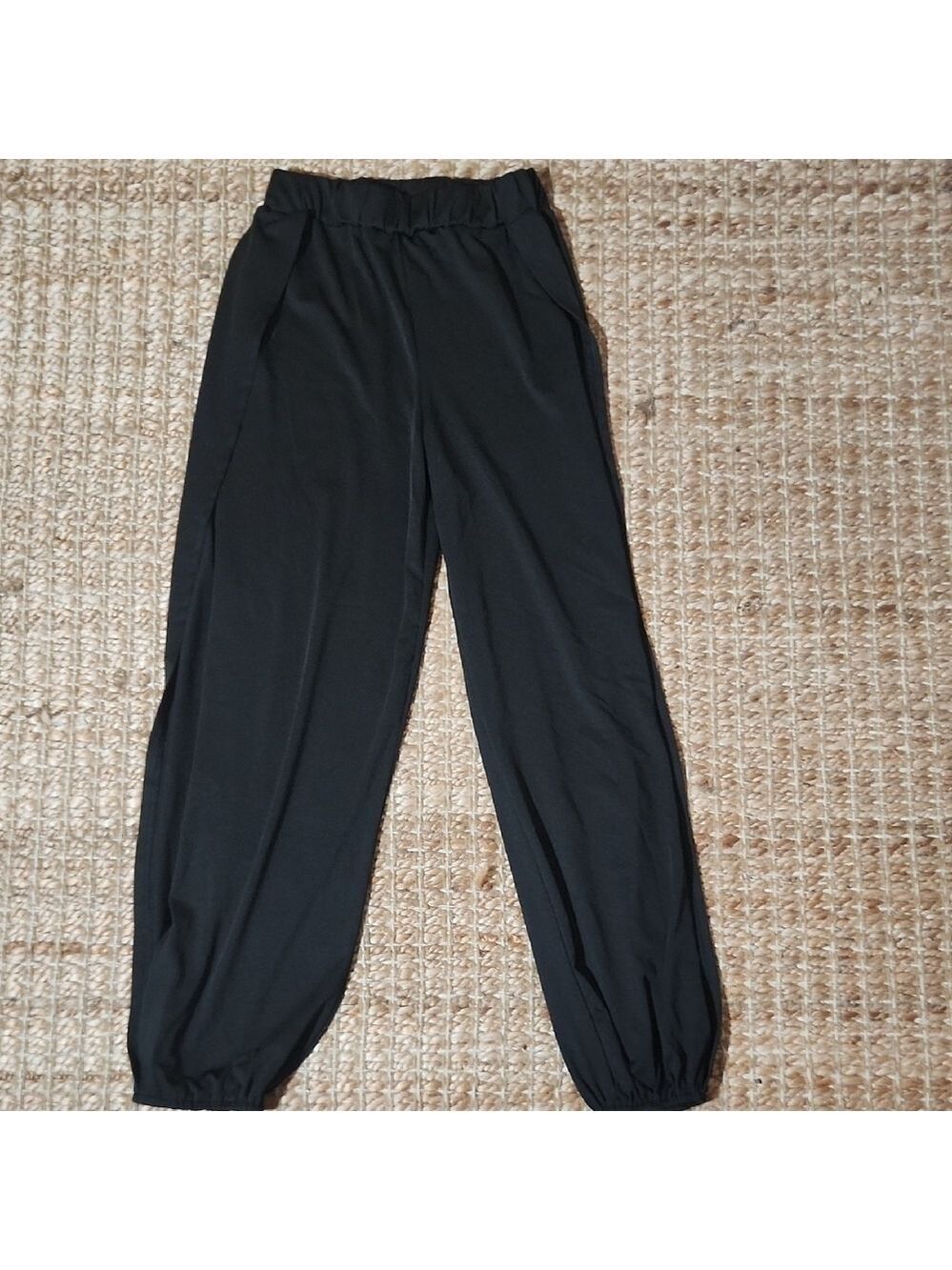 SHEIN Open Legged Flowy Goth Black Track/jogger Athleisure XS Baggy Pants